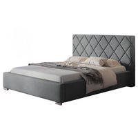 POLSTERBETT Málaga mit Kopfteil, 120x200 cm, Doppelbett mit Bettkasten und Lattenrost aus Holz, Velourstoff Beige - Beige, Holz/Textil (120/200cm) - Alpi-Möbel