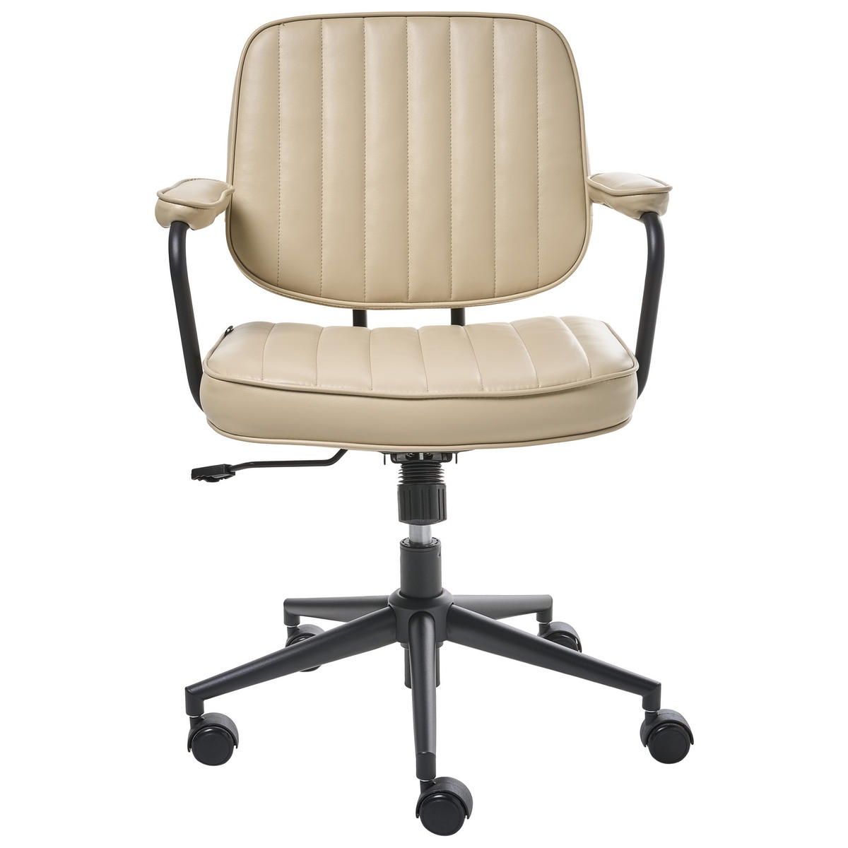 KANCELÁŘSKÁ ŽIDLE Umělá kůže Béžová Berne - béžová, plast (60/80/60cm) - Beliani
