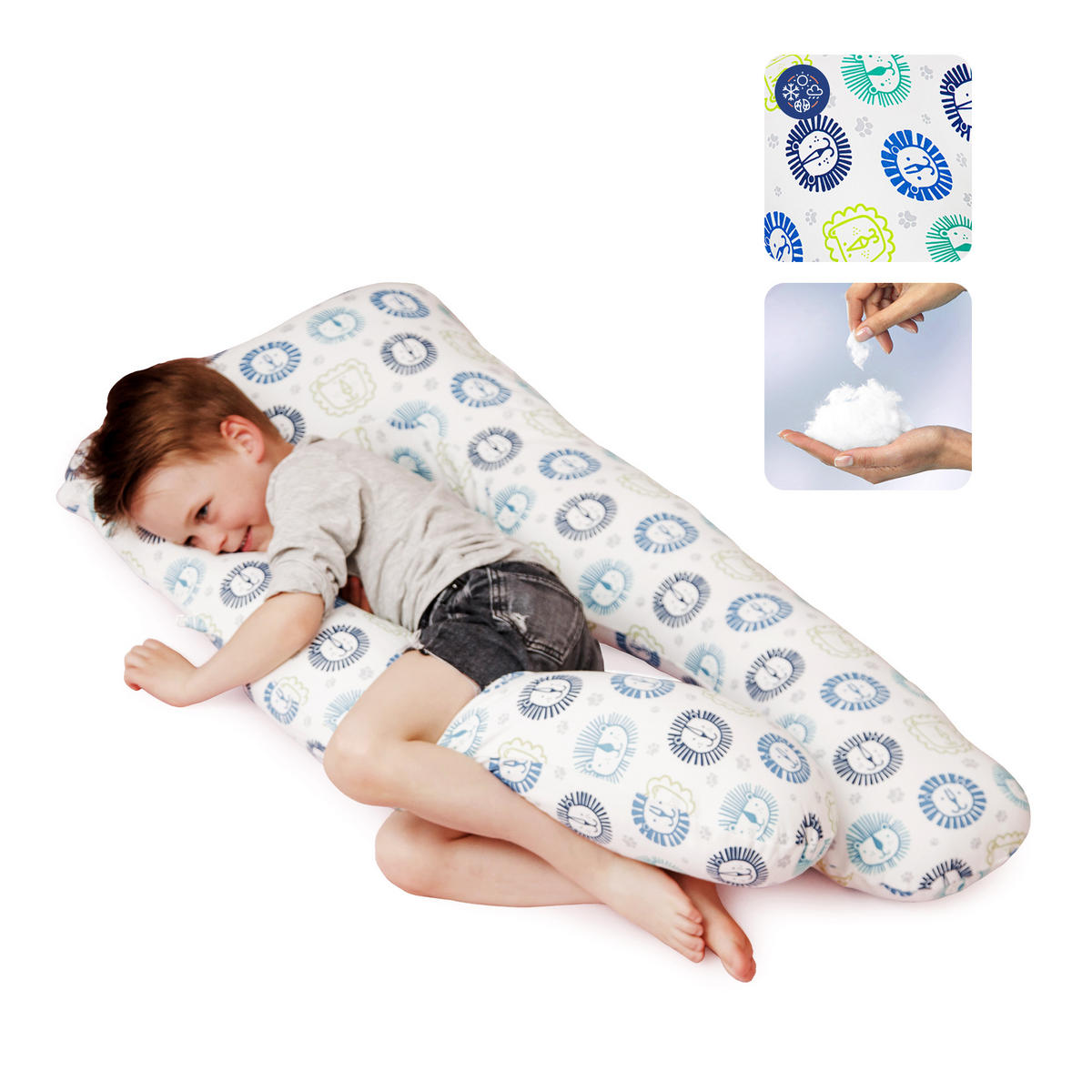 KOMFORTKISSEN KIDS - Mikroplüsch Löwe - Multicolor, Textil (60/120cm) - KomfortKissen