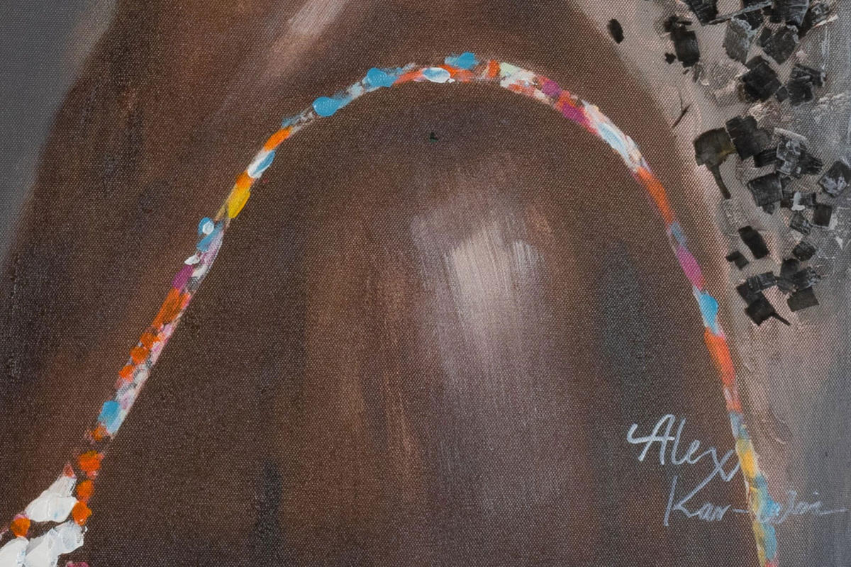 ACRYLBILD HANDGEMALT 60/90 cm - Multicolor/Schwarz, Holz/Textil (1.42/90cm) - KUNSTLOFT