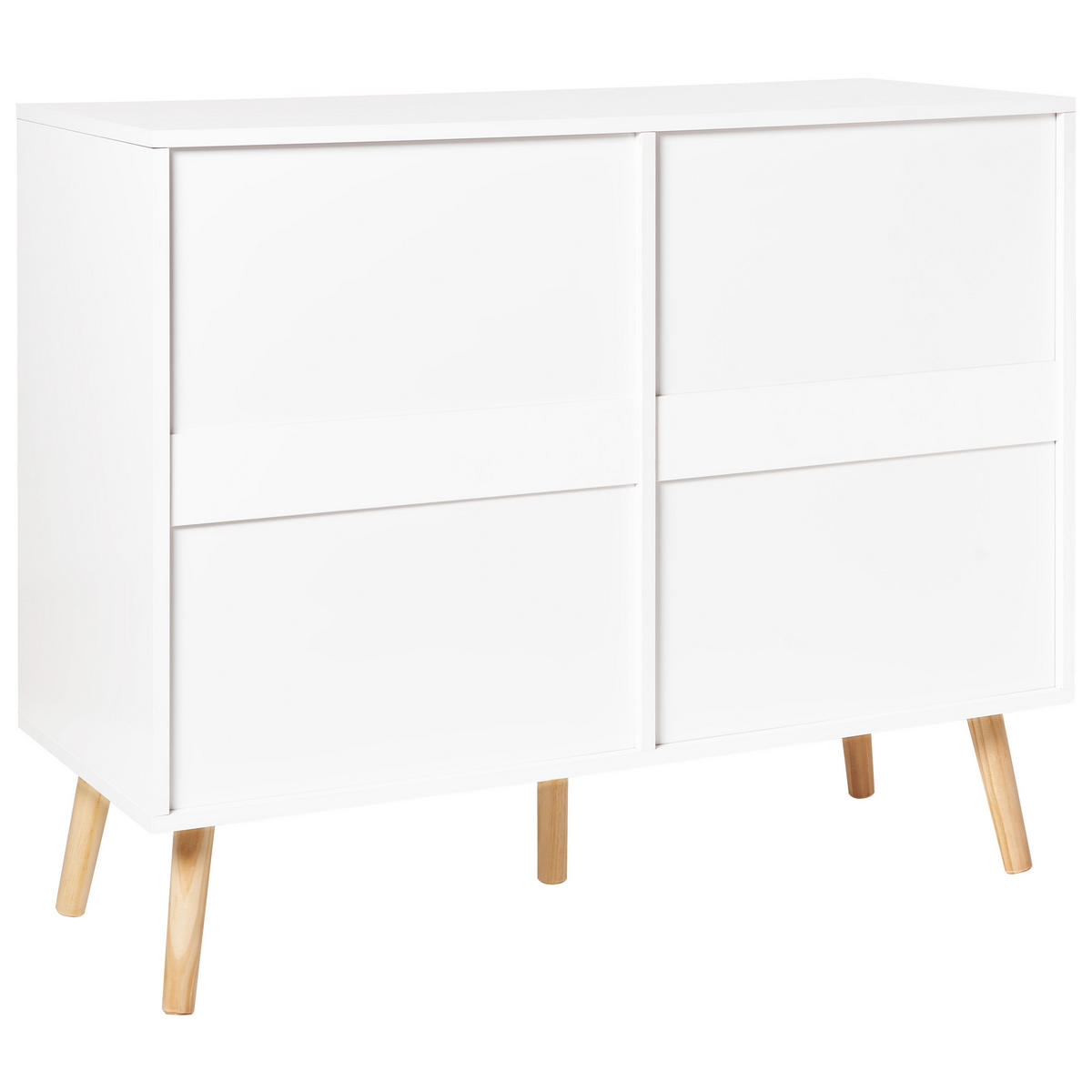 KOMODA s 6 zásuvkami Bílá Newark - bílá, kompozitní dřevo (100/80/39cm) - Beliani