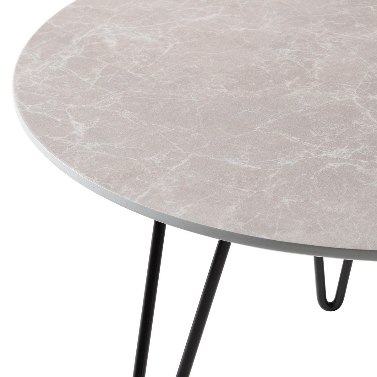 COUCHTISCH - Marmor Hellgrau Dekor / Schwarz - Hellgrau/Schwarz, Holzwerkstoff/Kunststoff (60/60/38cm) - home24