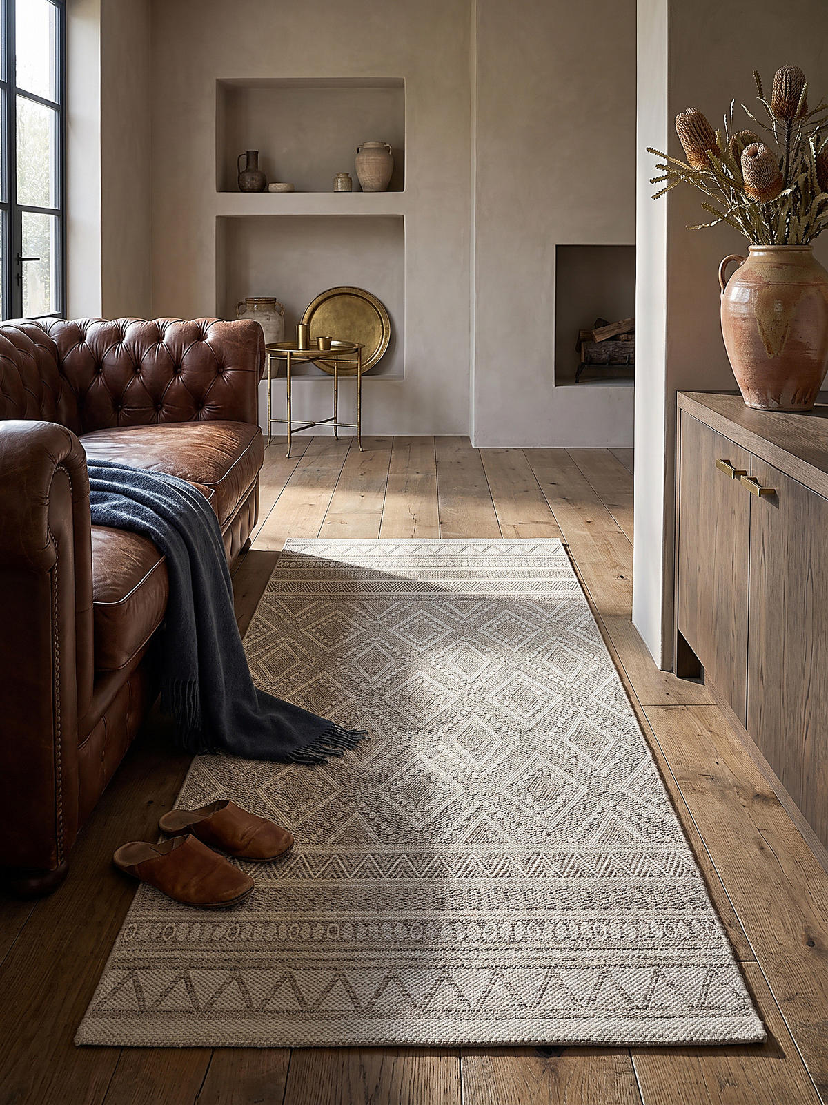 LÄUFER ESERA Ethno-Rauten Polypropylen Beige 67 x 180 cm - Beige, Textil (67/180cm) - KADIMA DESIGN