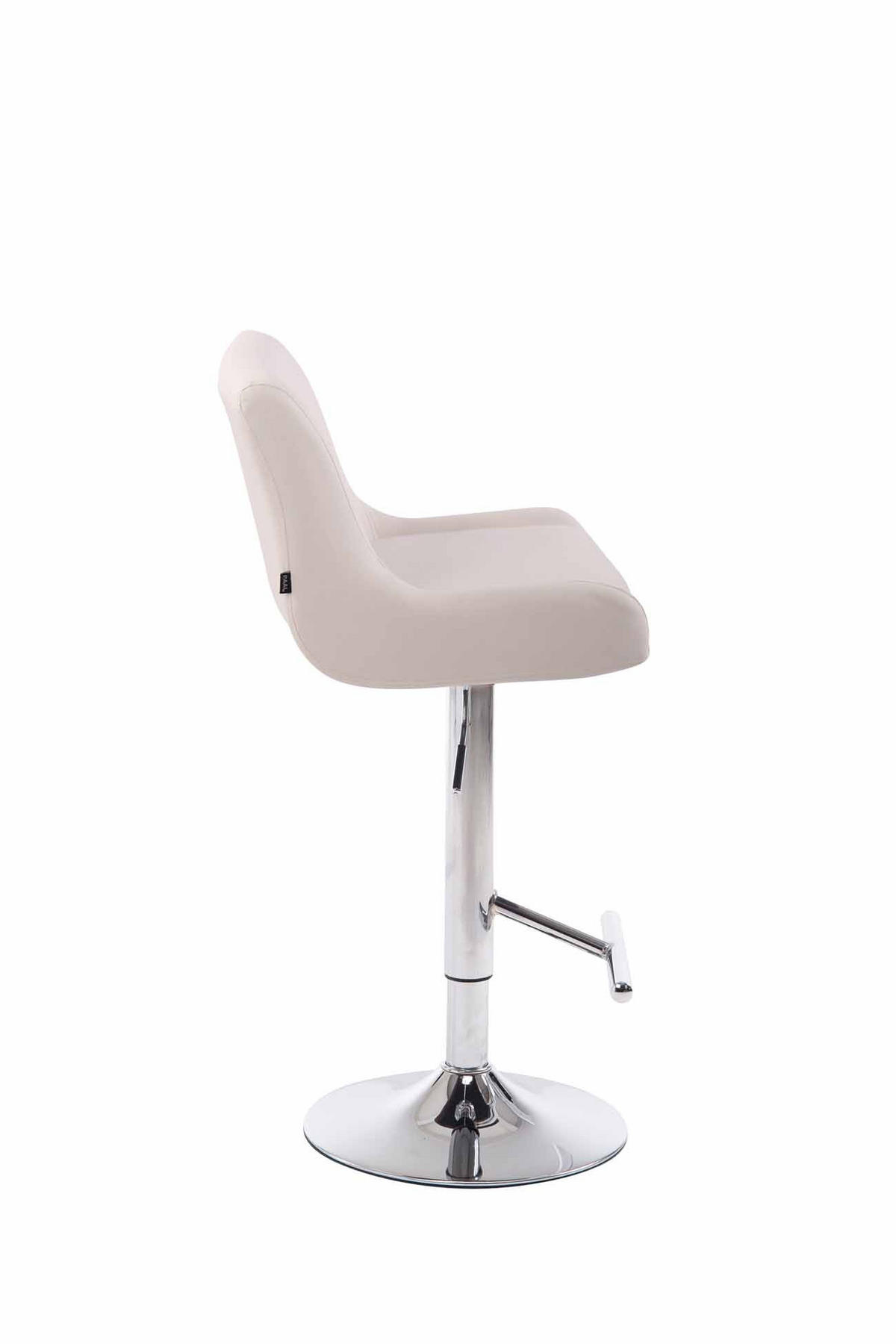 BARHOCKER Lederlook weiß - Chromfarben/Weiß, Textil/Metall (43/90/50cm) - CLP