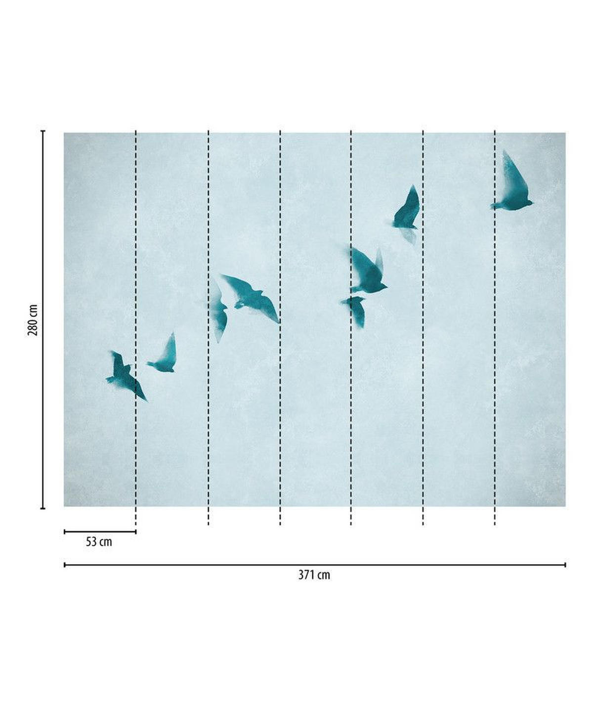 VLIESTAPETE Blau 371/280 cm - Blau, Textil (371/1cm) - KUNSTLOFT