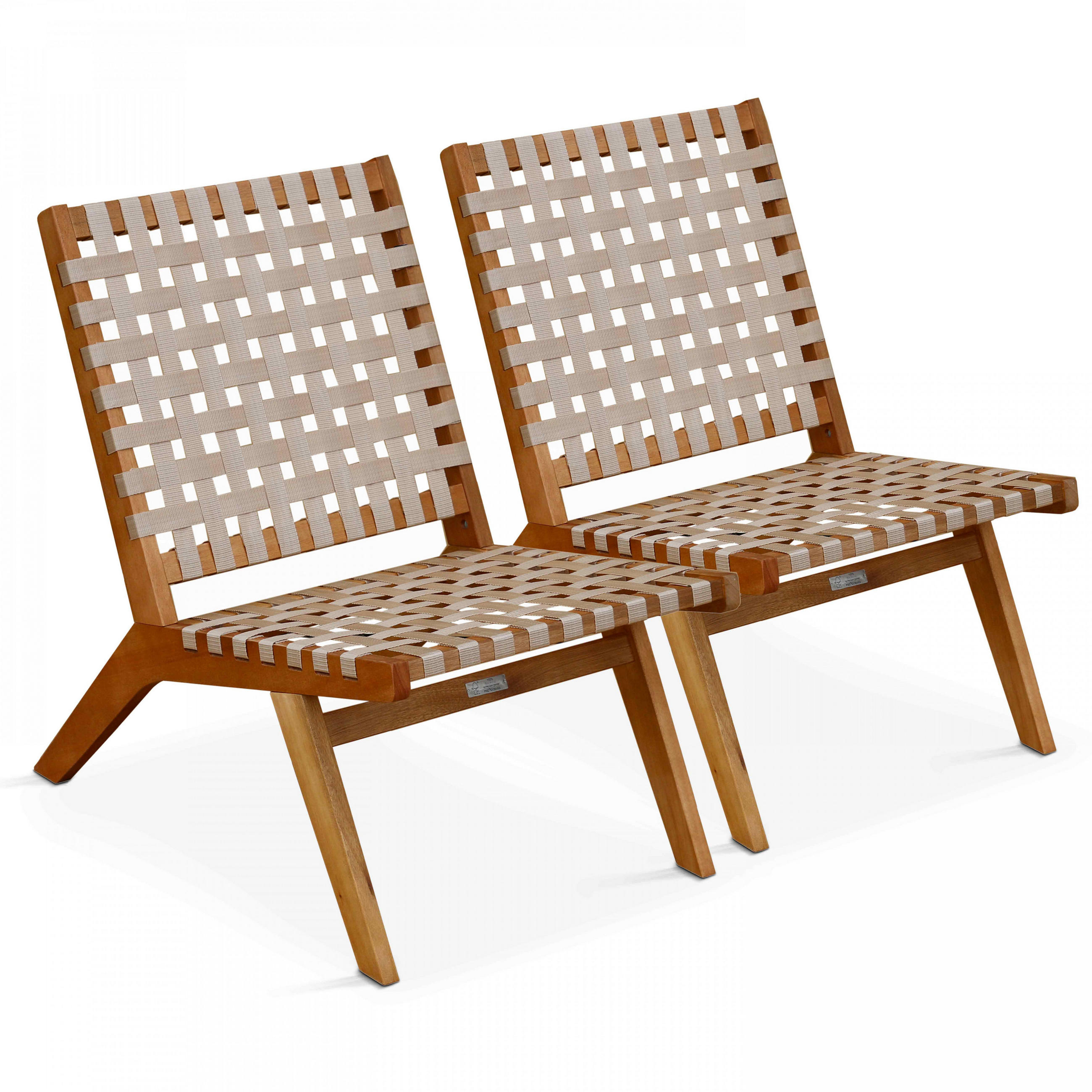 RELAXSESSEL 2-tlg., Taupe - Taupe, Holz (80/78/52cm) - Oviala
