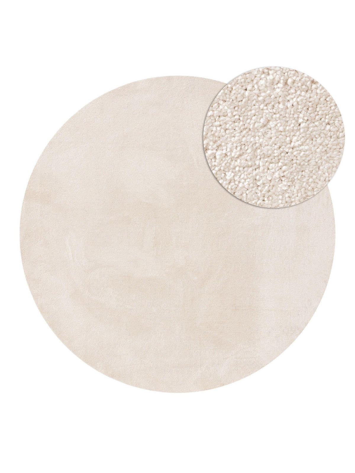 TEPPICH Nina waschbar ø 150 cm rund - Creme, Kunststoff (150/150cm) - benuta Nest