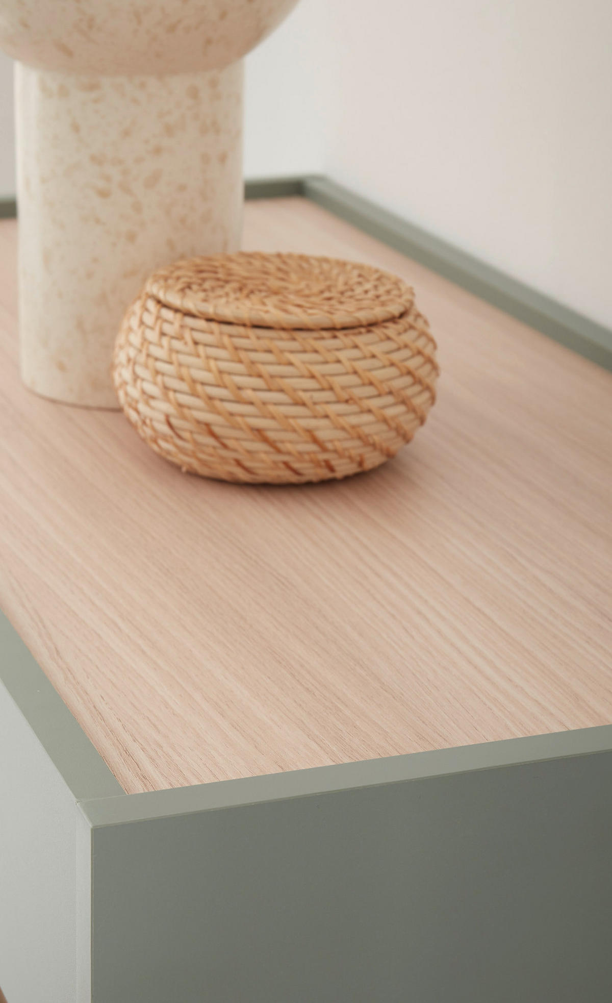 GARDEROBE in Salbei Grün mit Eiche, Kompaktgarderobe Set 2-teilig 150 x 200 cm - Salbeigrün/Eichefarben, Glas/Holz (150/200/30cm) - Furn.Design