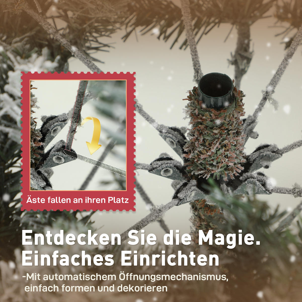 KÜNSTLICHER Weihnachtsbaum 180 cm künstlich Tannenbaum mit Schnee, 1976 Spitzen - Grün, Kunststoff (180cm) - HOMCOM