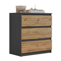 MODERNE Sideboard HANA M3 Artisan Eiche / Anthrazit - Eiche Artisan, Holzwerkstoff (70/75/40cm) - Lookway