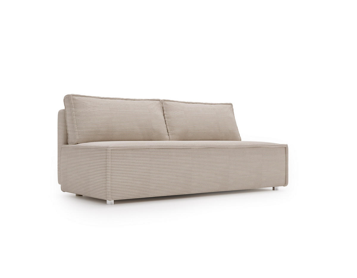 SCHLAFSOFA Mit Bettkasten DUO Poso Stoff Beige - Beige, Holz (198/89/90cm) - Kaiser Möbel
