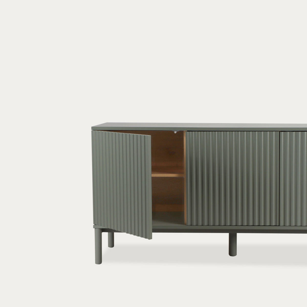SIDEBOARD Melton Grün 150 cm x 75 cm - Grün, Holzwerkstoff (150/75/40cm) - Kenay Home