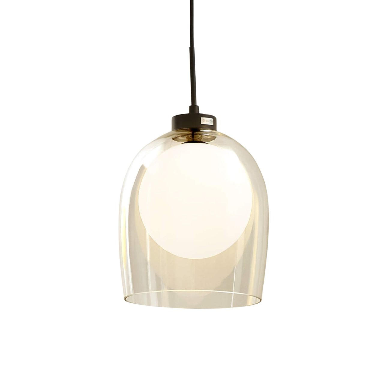 HÄNGELEUCHTE Calypso, Transparent und weiß, 29cm - Transparent, Glas (29/18/29cm) - KOSILUM