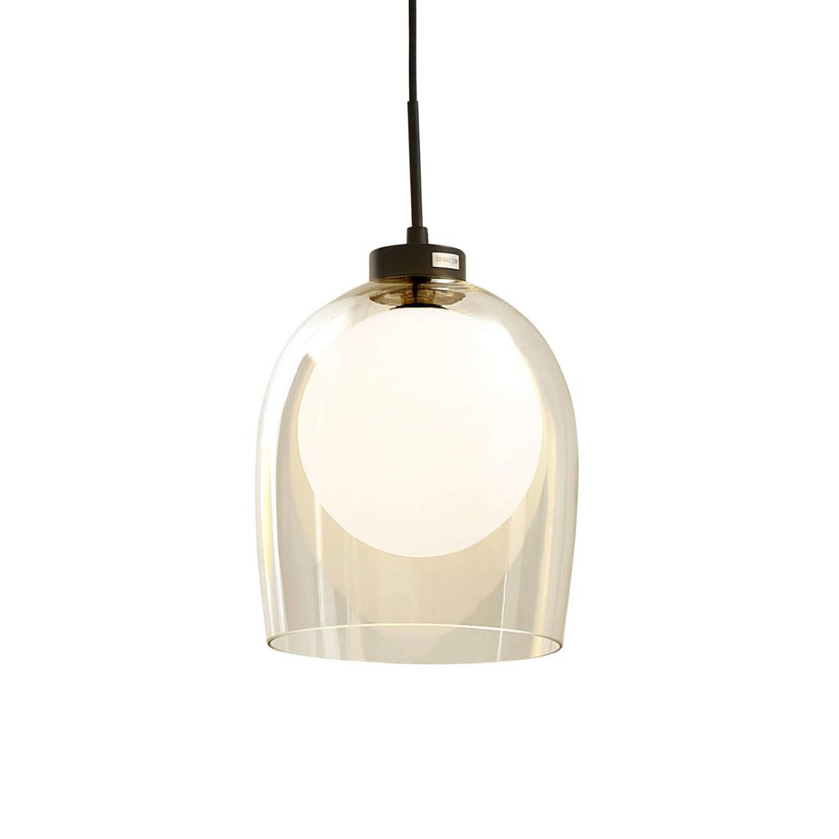 HÄNGELEUCHTE Calypso, Transparent und weiß, 29cm - Transparent, Glas (18/18/29cm) - KOSILUM