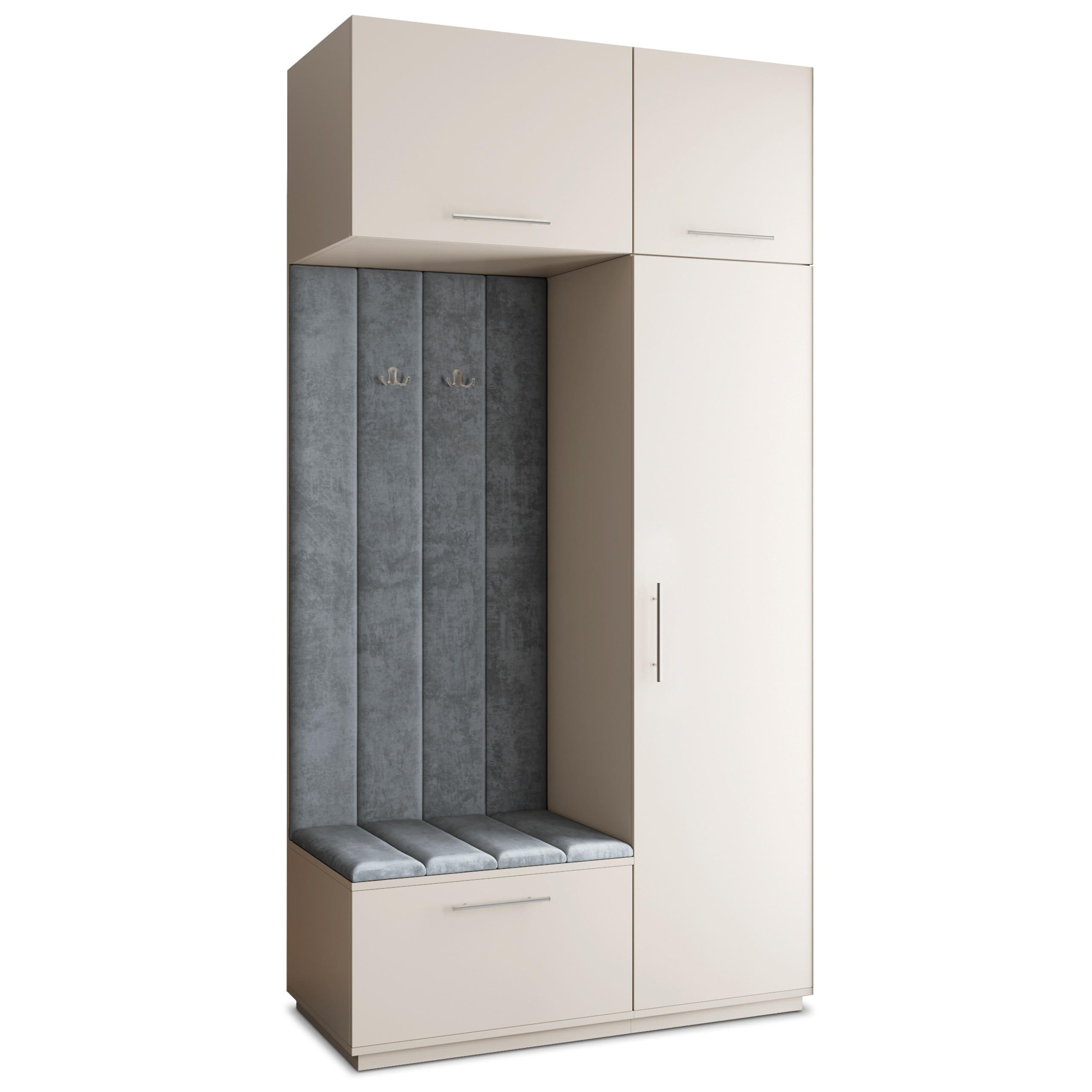 Masseno Garderobenschrank Kaschmir, Grau 120x240x60 cm