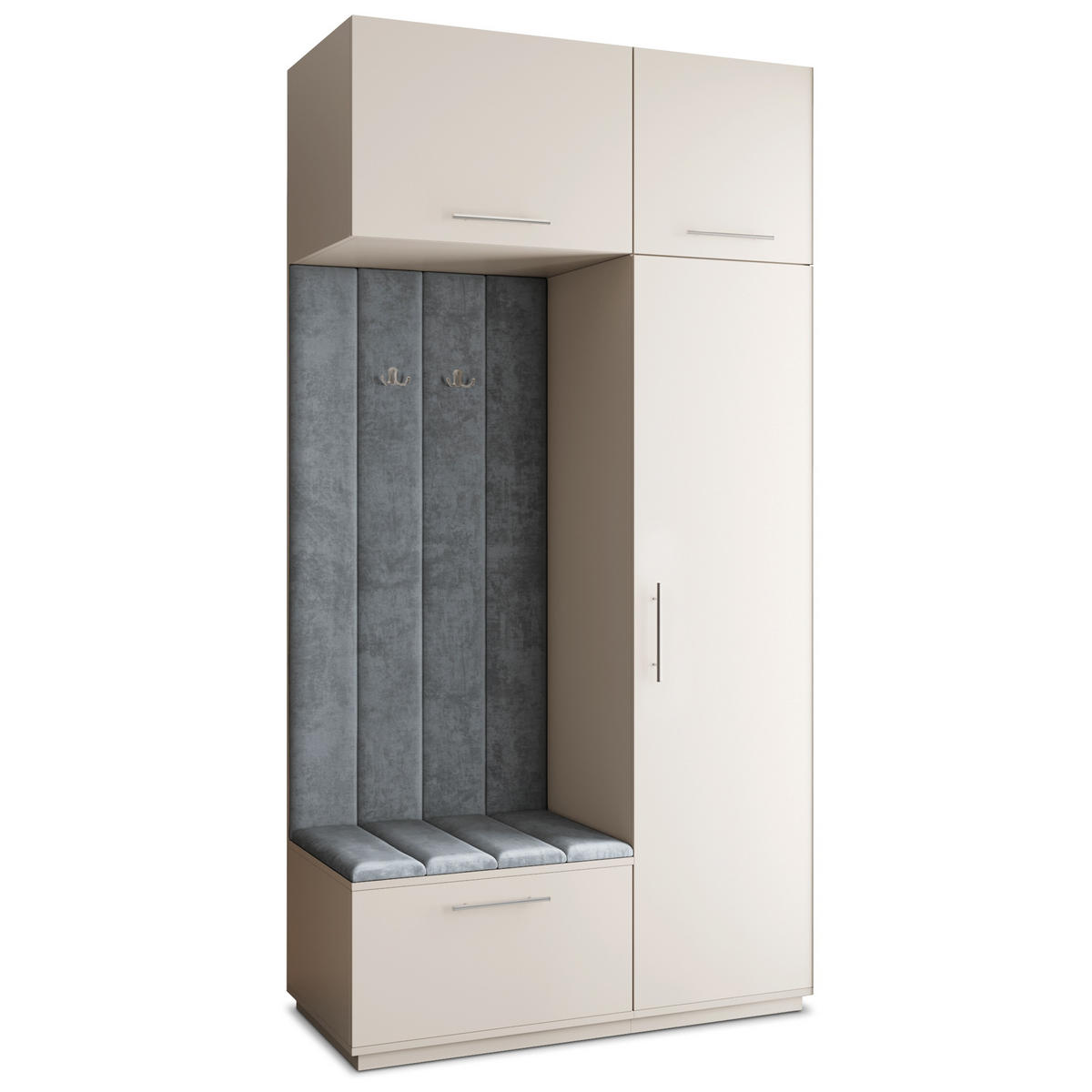 GARDEROBENSCHRANK REMA 120/240/60 cm Modern Garderobe-Set Kaschmir - Kaschmir/Grau, Holzwerkstoff (120/240/60cm) - MASSENO