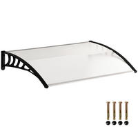 VORDACH DE-14004 Polycarbonat 90/122 cm, UV-Schutz Transparent - Transparent, Kunststoff (89/24/122cm) - ComfortXL