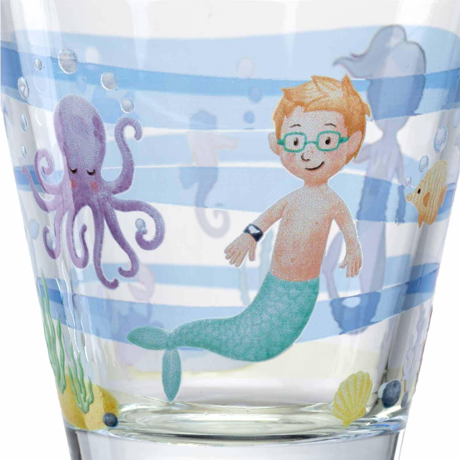 KINDERBECHERSET Bambini Avventura Meer 215 ml - Hellblau, Glas (0.215L) - Leonardo Living