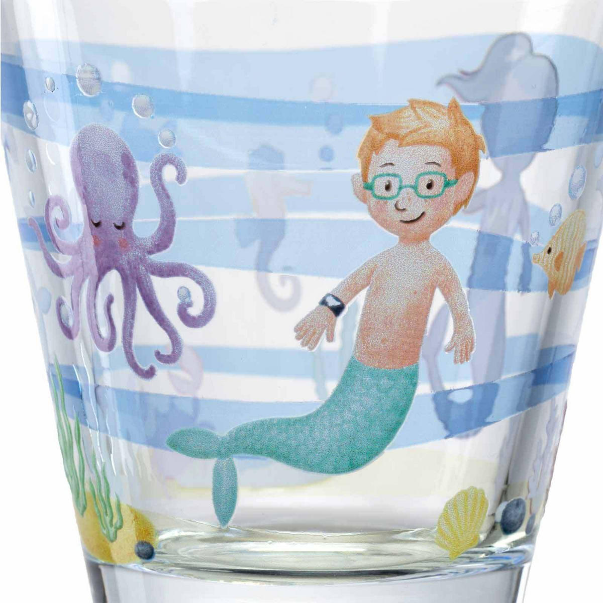 KINDERBECHERSET Bambini Avventura Meer 215 ml - Hellblau, Glas (0.215L) - Leonardo Living