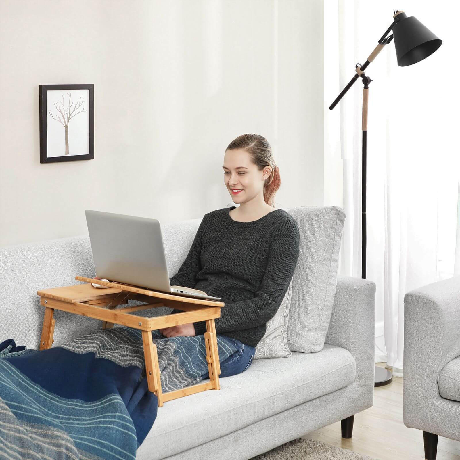LAPTOPTISCH - Eukalyptusholzfarben, Holz (55/5.3/35cm) - Hansiro