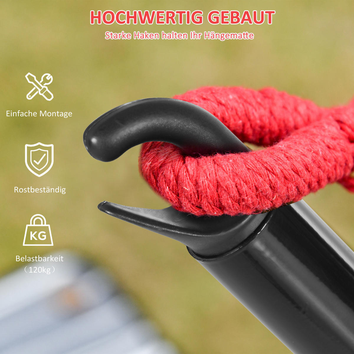 HÄNGEMATTENGESTELL, Stahl, Schwarz - Schwarz, Metall (300/90/100cm) - Outsunny