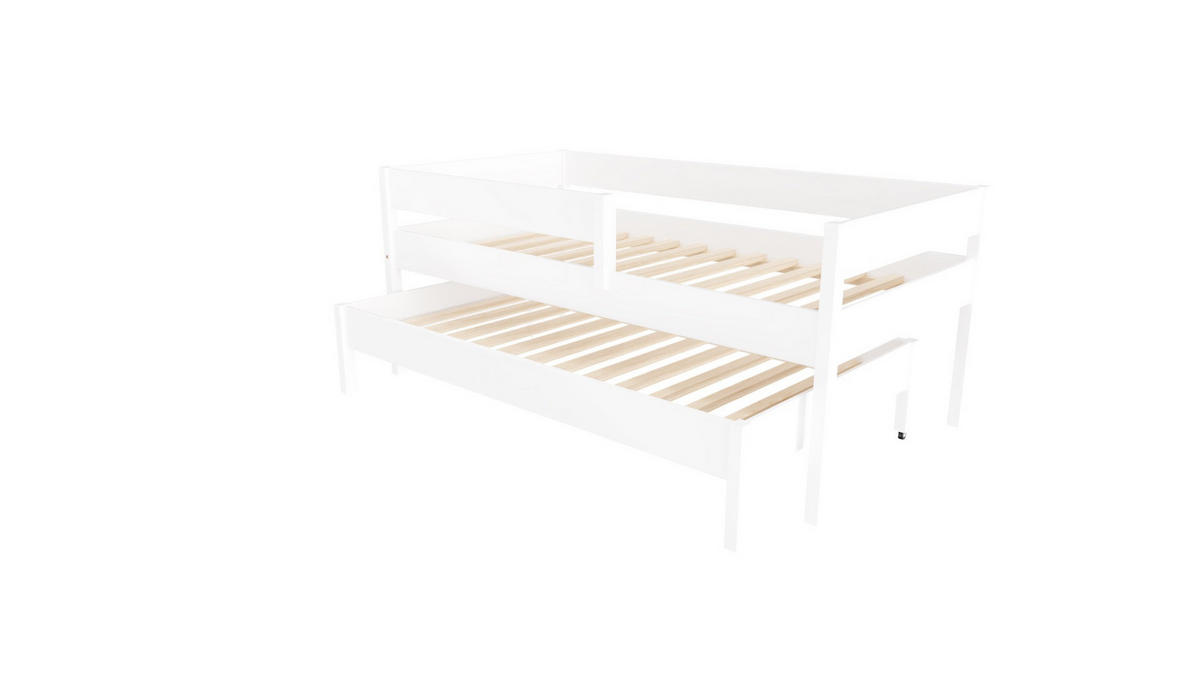 AUSZIEHBETT Junior 160x80 weiß - Weiß, Holzwerkstoff (80/160cm) - LUKDOM