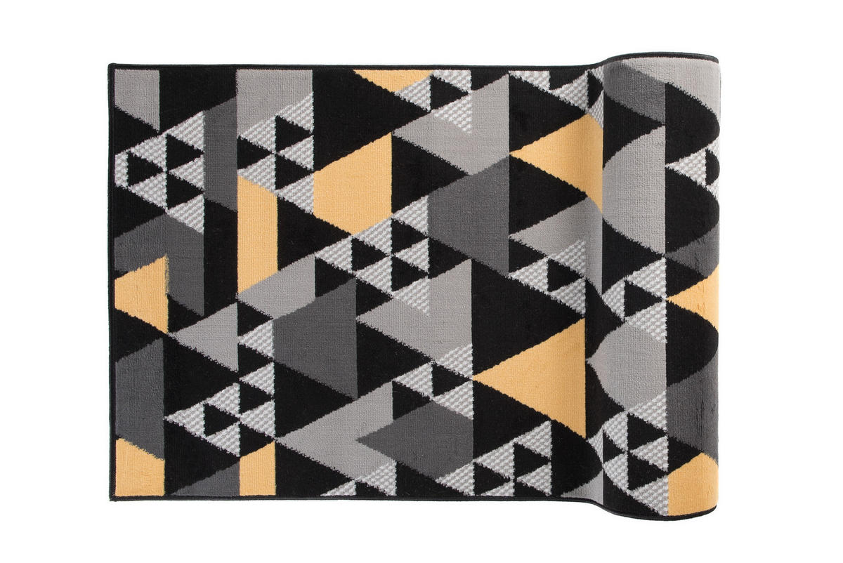 LÄUFER MAYA Schwarz Goldfarben 80/1200 cm - Goldfarben, Textil (80/1200cm) - Tapiso
