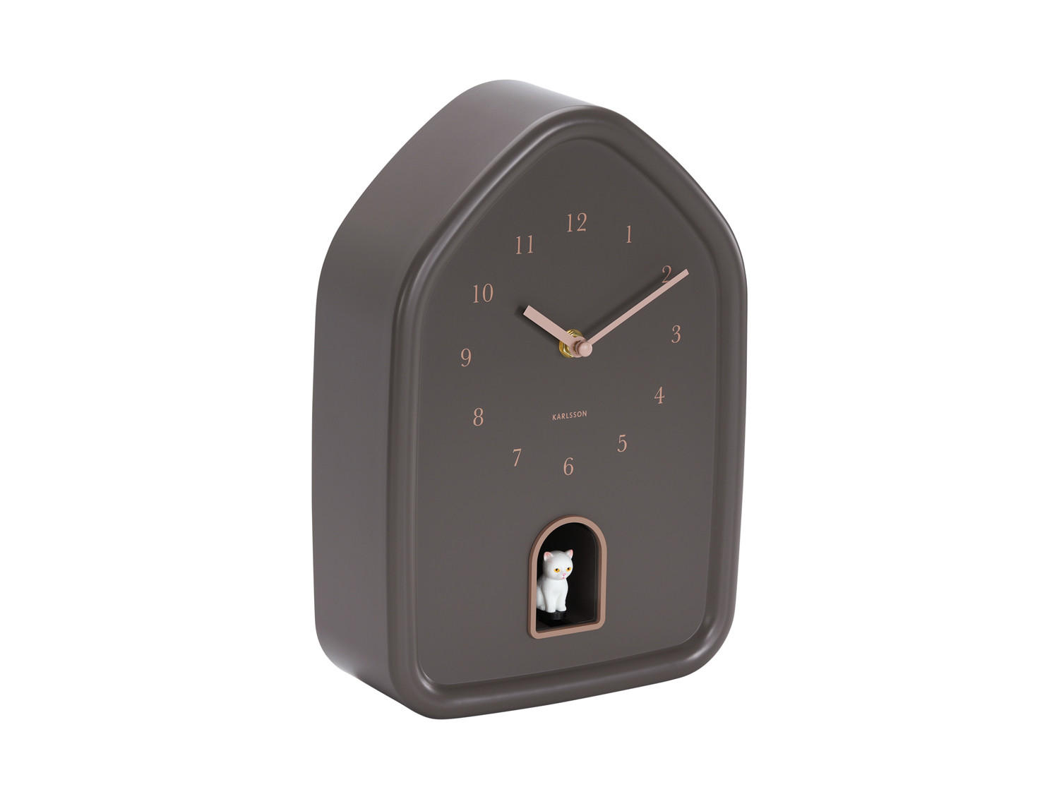 WANDUHR Modern Kitty Braun 7.5/20/29.1 cm - Braun, Kunststoff (20/29.1/7.5cm) - Karlsson