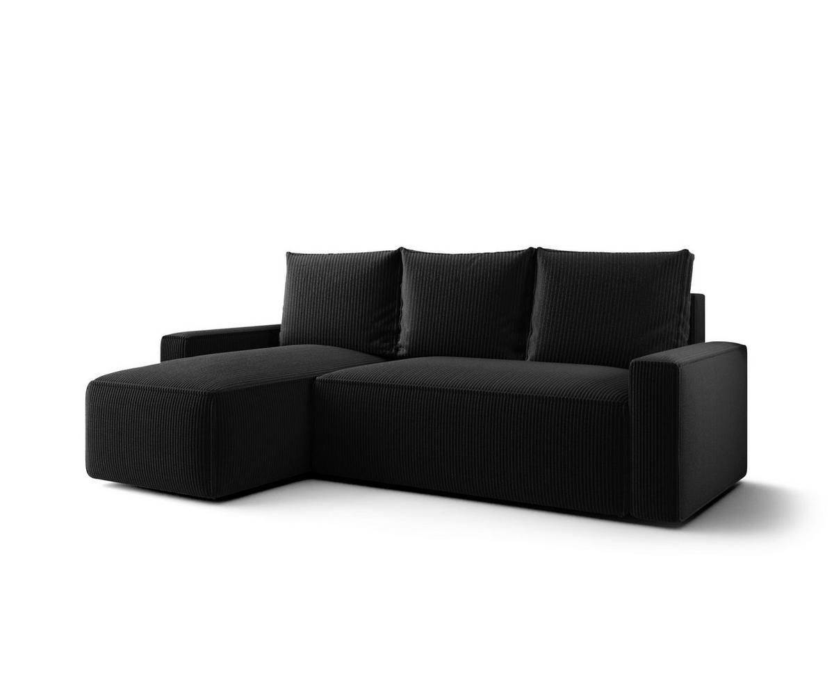 ECKSOFA mit Schlaffunktion SAVIO Poso 135 Links - Schwarz, Textil (232/140cm) - Bedante
