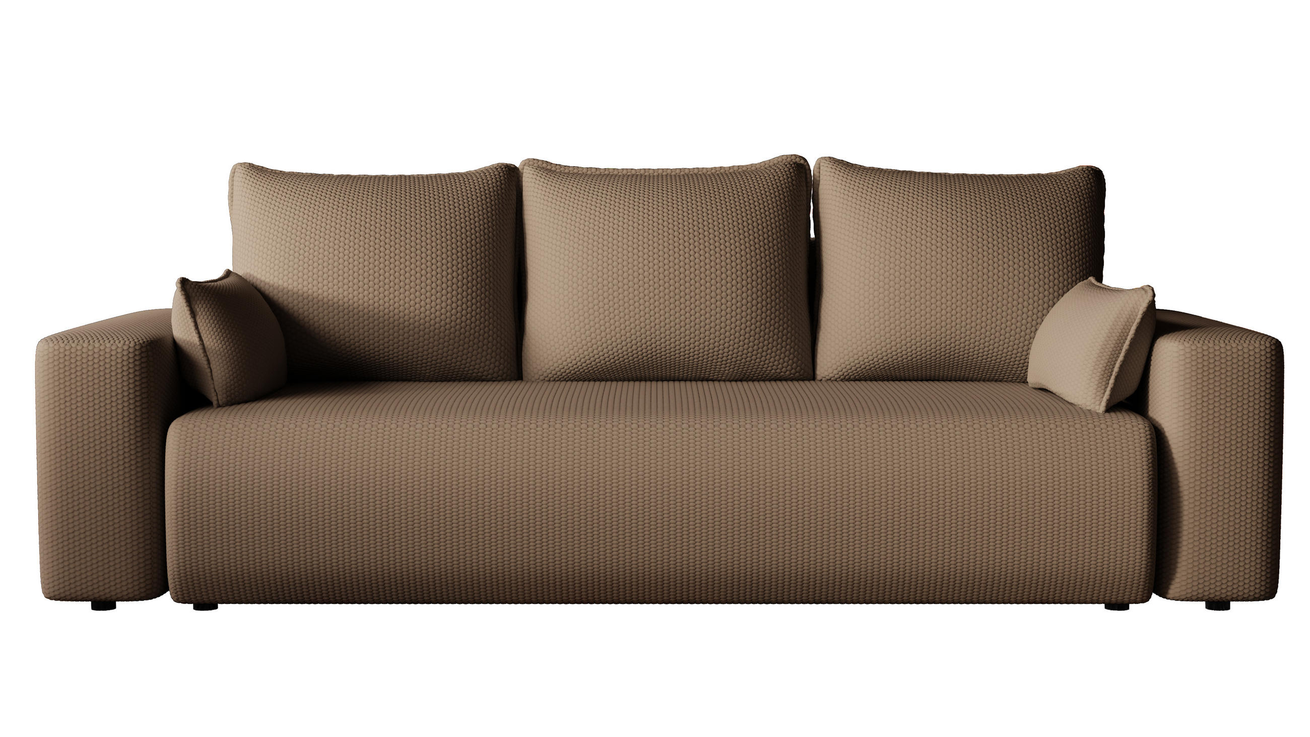 SOFA Bubi mit Bettkasten und Schlaffunktion, Cordstoff - Braun, Holzwerkstoff (242/85/95cm)