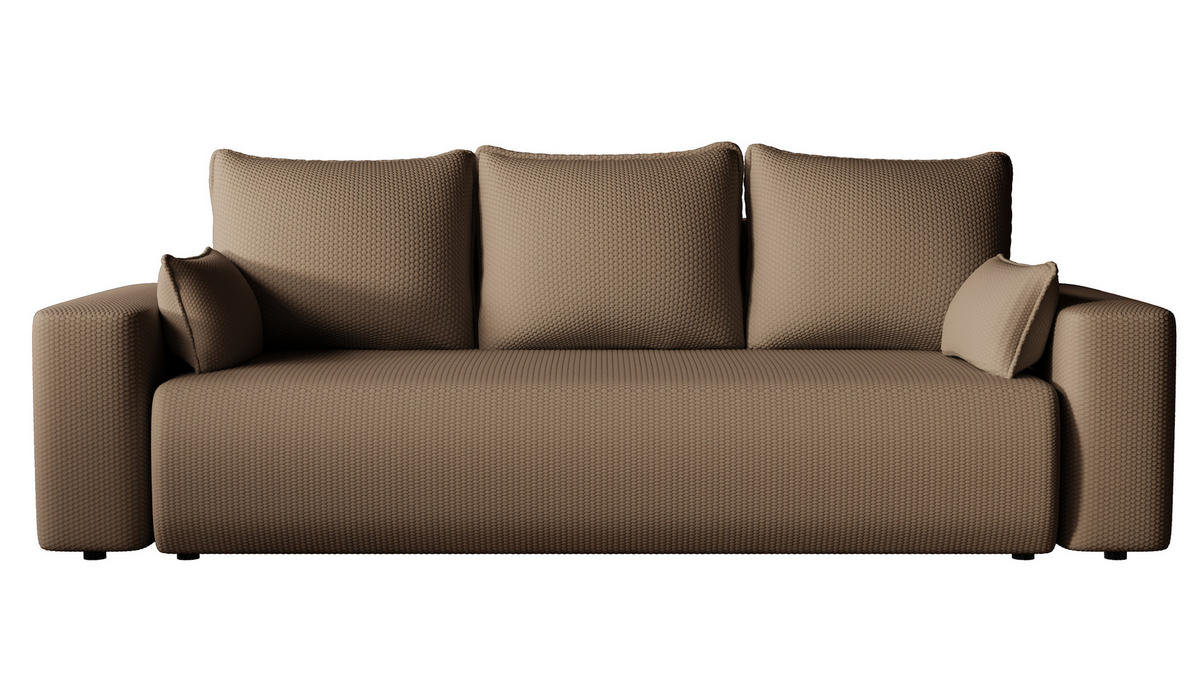 SOFA Bubi mit Bettkasten und Schlaffunktion, Cordstoff - Braun, Holzwerkstoff (242/85/95cm)