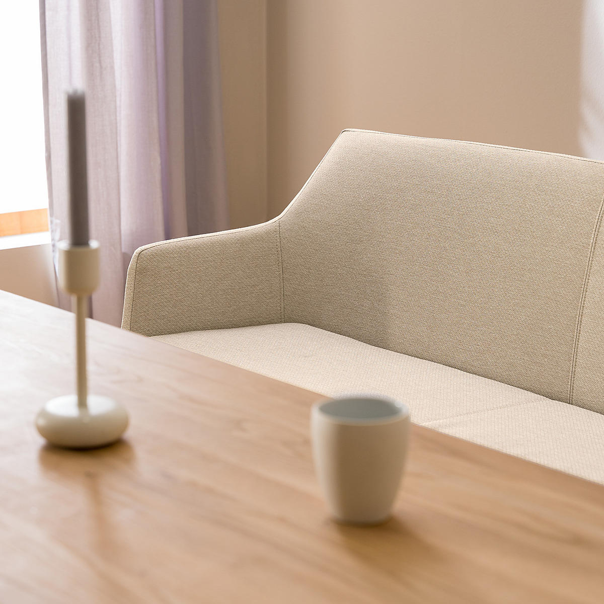 KÜCHENSOFA - Eichefarben/Beige, Eichenholz/Holz (159/86/56cm) - home24