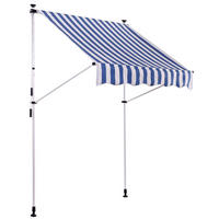 MARKISE Stoff weiß/blau - Blau/Weiß, Textil (300/200/120cm) - CLP