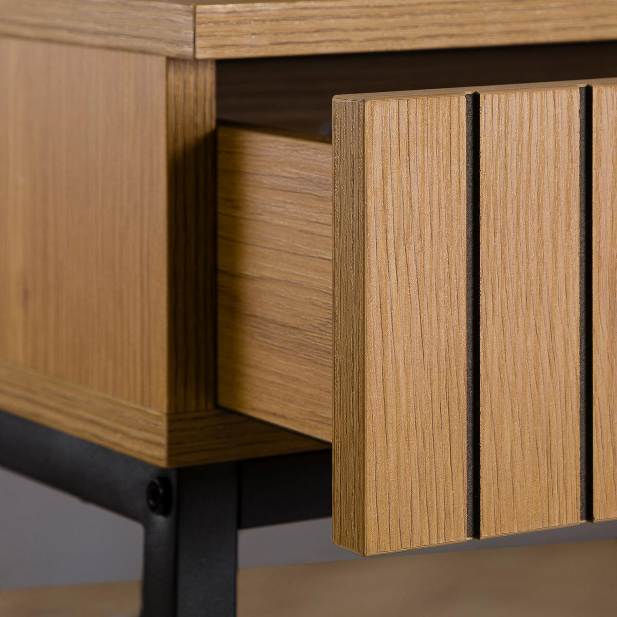 SCHREIBTISCH PALE - Schwarz, Holzwerkstoff/Metall (48/95/76cm) - IDIMEX