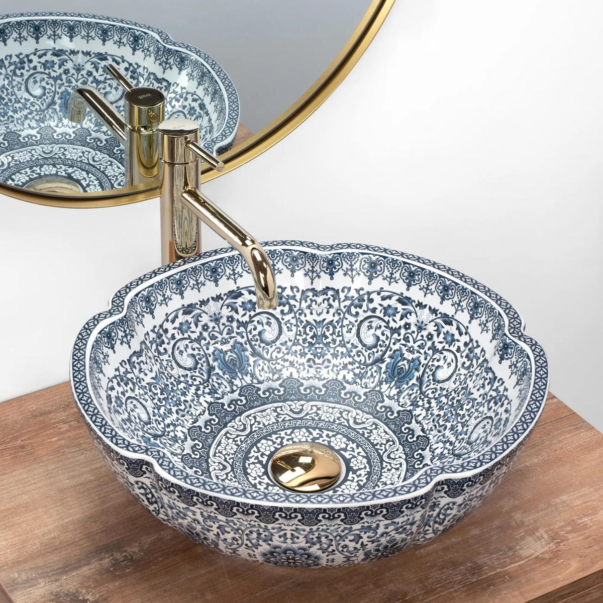 AUFSATZWASCHBECKEN Rea Vivien - Blau, Keramik (42.5/15/42.5cm) - REA