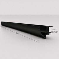 ALUMINIUM-REGENRINNE für Glasvordach 250 cm Schwarz - Schwarz, Metall (5/5/250cm) -  Glaswerk Westfalen