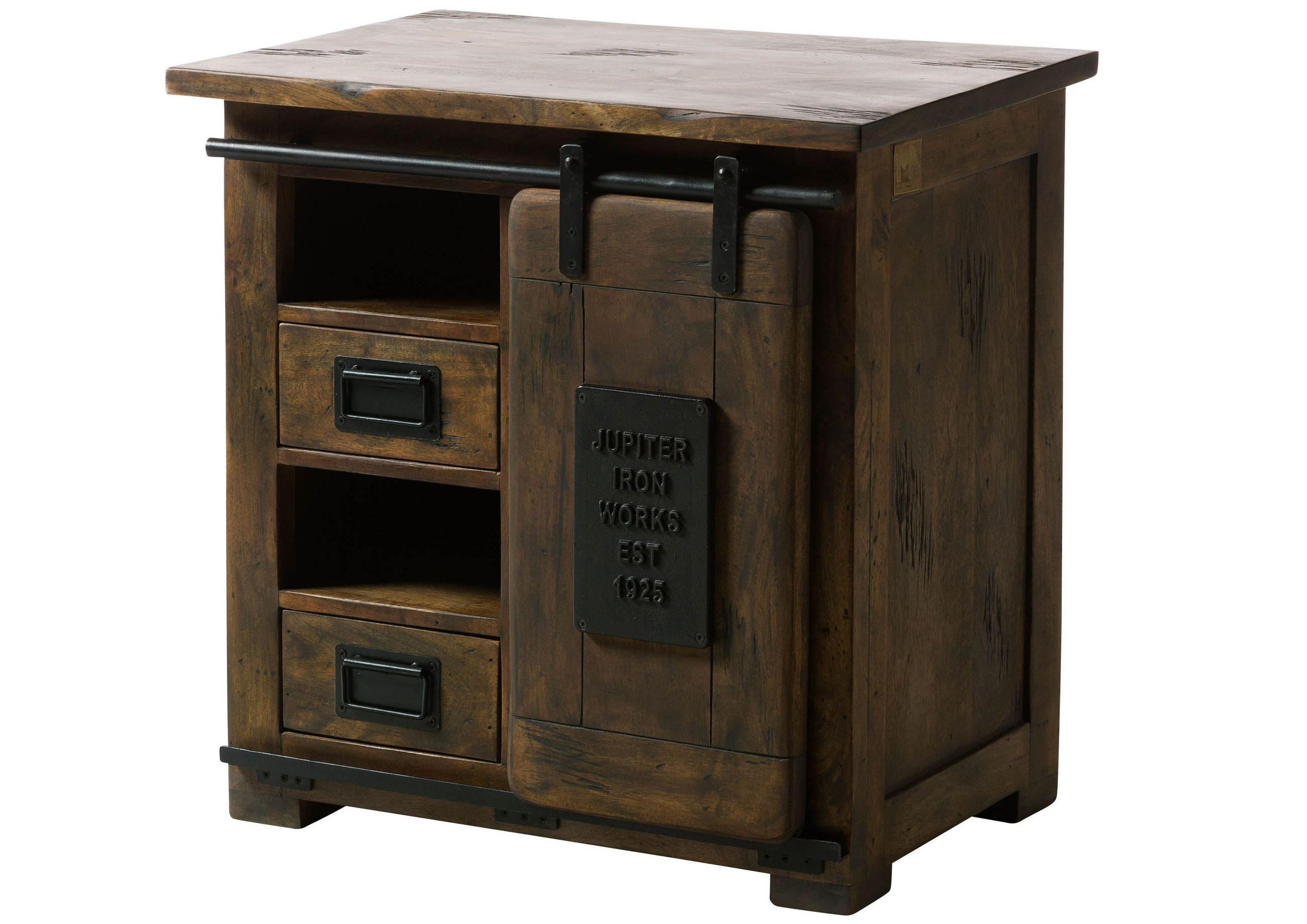 KOMMODE Mango 70x45x70 braun lackiert RAILWAY #423 - Braun, Holz (70/70/45cm) - Massivmoebel24