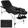 MASSAGELIEGE 3 Zonen, 210 x 95 x 90 cm,schwarz - Schwarz, Metall (61/68/180cm) - tectake