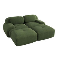 2-SITZER SOFA Cord Grün mit rutschfester Unterseite - Grün, Textil (208/75/178cm) - WISHDOR