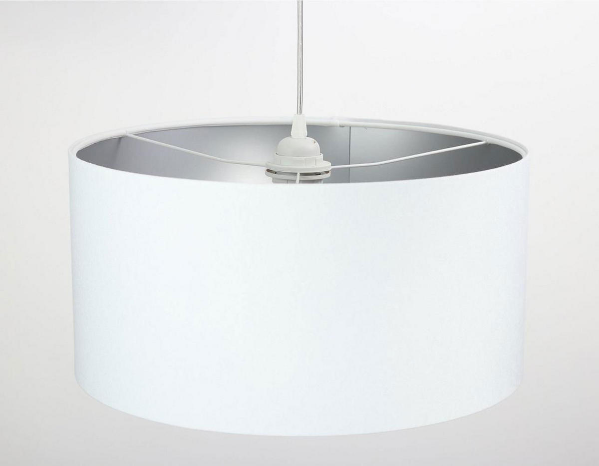HÄNGELEUCHTE Silber 50/25 cm - Silberfarben/Weiß, Kunststoff (50/0.8/25cm) - ONZENO