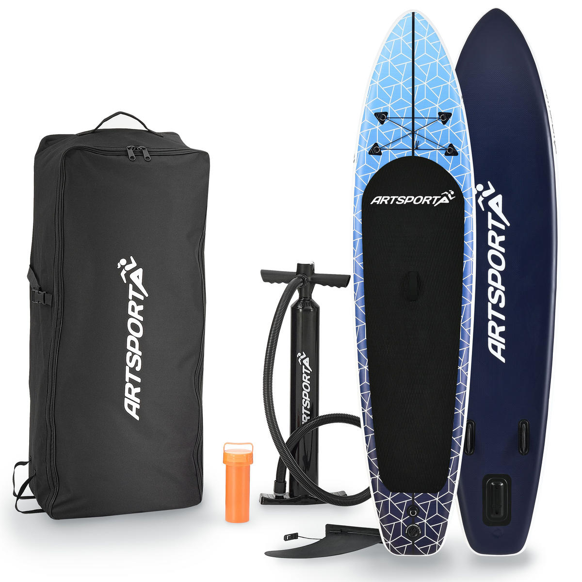 STAND UP Paddle Board Deep Ocean aufblasbar mit Tasche & Zubehör - Blau, Kunststoff (320/76.5/15cm) - Artsport