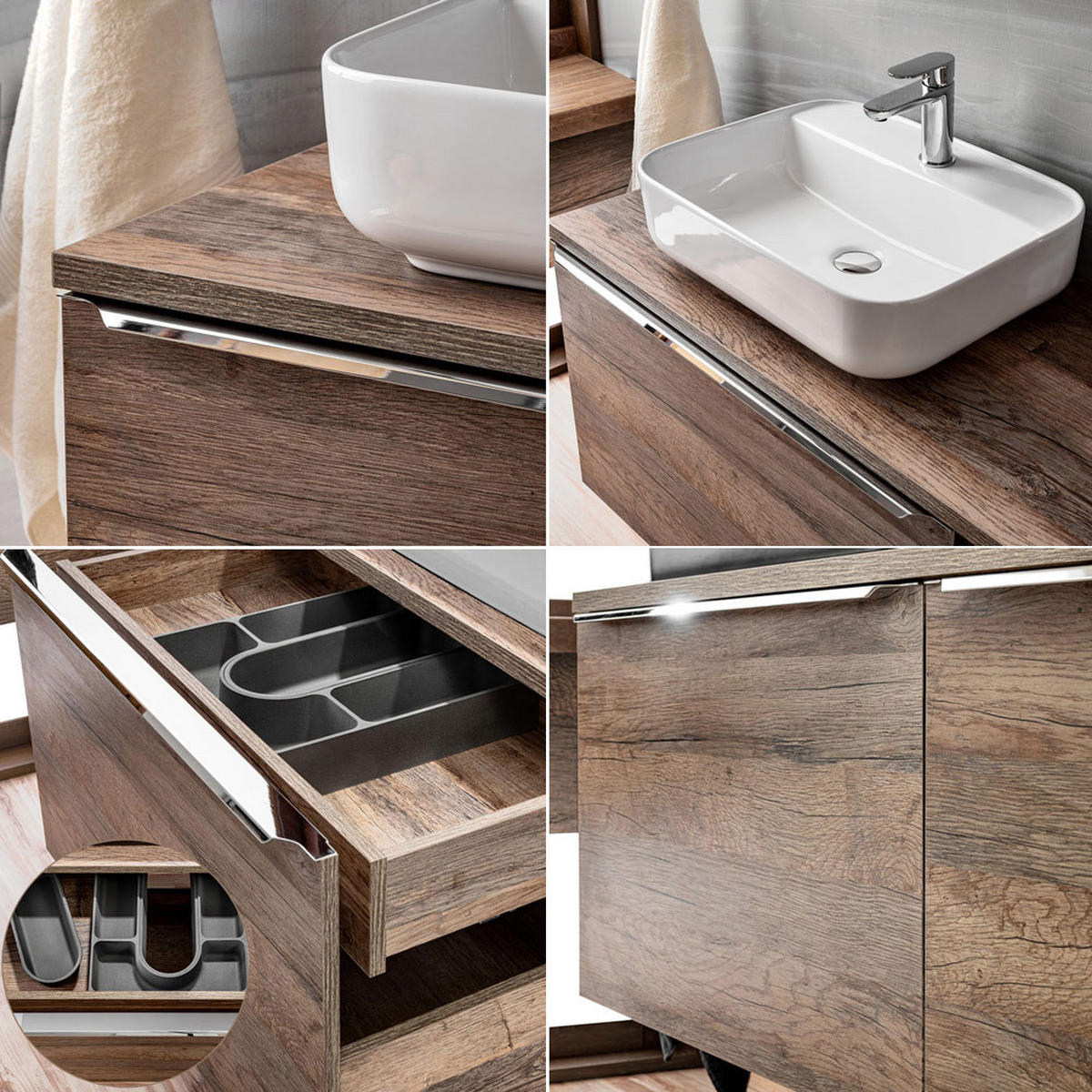 BADMÖBEL-SET 8-TLG. Puebla-56 - Braun, Holzwerkstoff (210/200/46cm) - Lomado