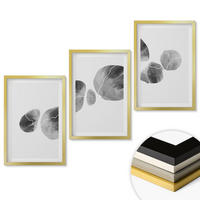 WANDBILDER 3er Set - 40x60 cm Goldrahmen - Abstrakte Kunst, Farbspritzer - Goldfarben, Kunststoff (40/60cm) - ArtPrintCave