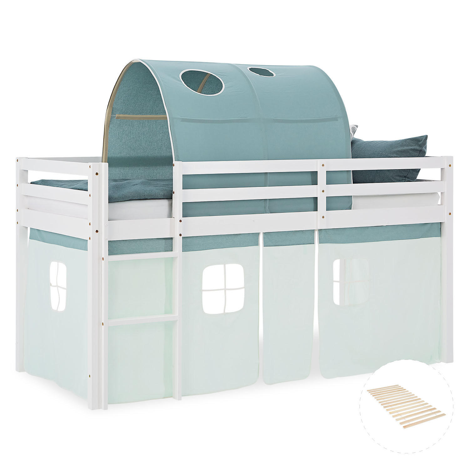 HOCHBETT 90/200 cm in weiß mit Lattenrost - Weiß/Mintgrün, Holz - Homestyle4u
