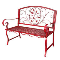 GARTENBANK Rossa Wetterfest 2 Sitzer Metall Rot 110 cm Eisen - Rot, Metall (58/100/110cm) - DanDiBo