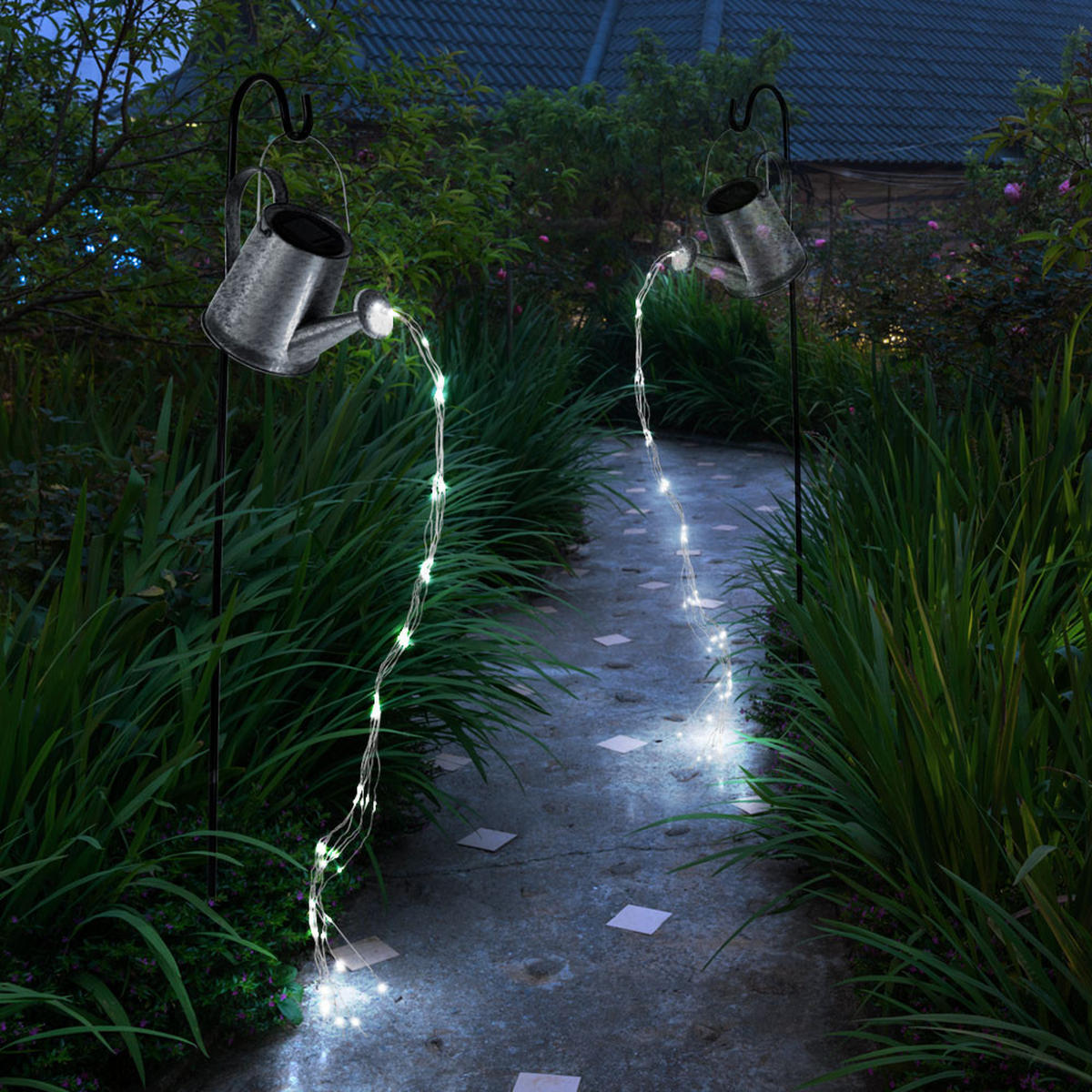 LED AUSSENLEUCHTE Solar Steckleuchte Silber - Silberfarben, Metall (32/32/90cm) - Nowa