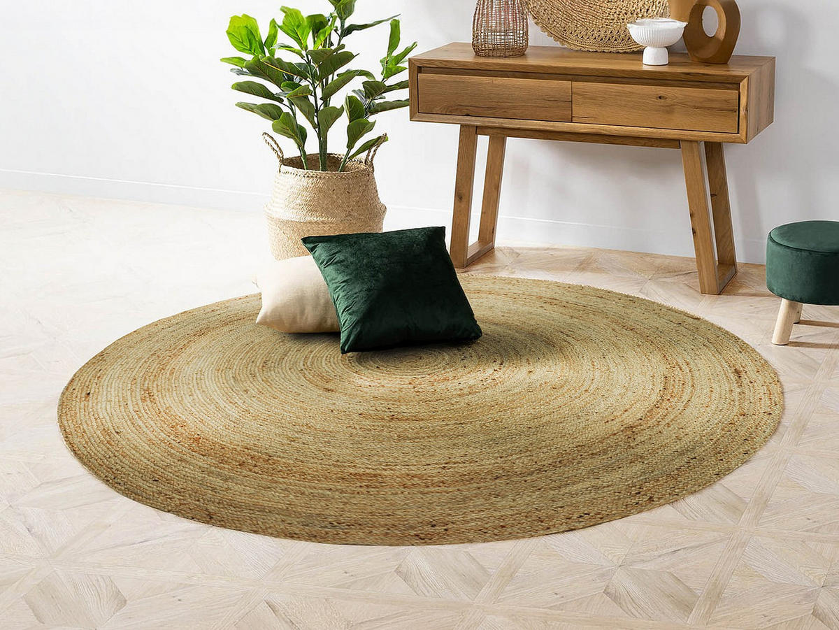 WOHNZIMMERTEPPICH - 200 cm x 200 cm - naturfasern - naturfarben hell Jaipur - Naturfarben, Naturmaterialen (200/200cm) - Vente-Unique