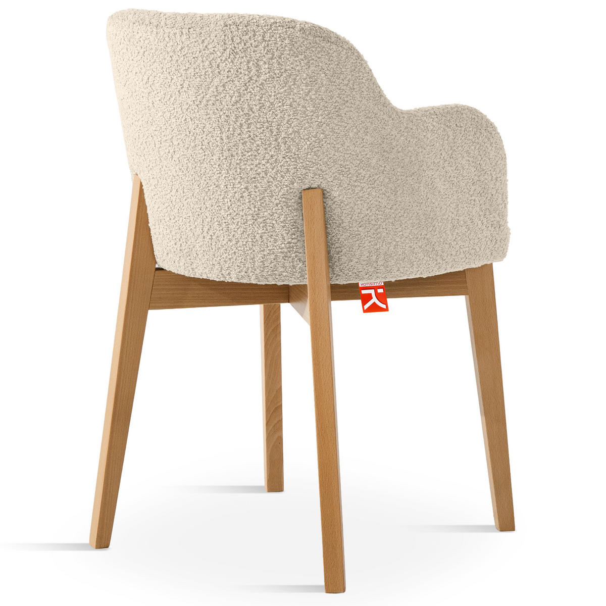 POLSTERSTUHL LONIS Esszimmerstühle 2er Set - Eichefarben/Beige, Holz/Textil (55/82/54cm) - KONSIMO®