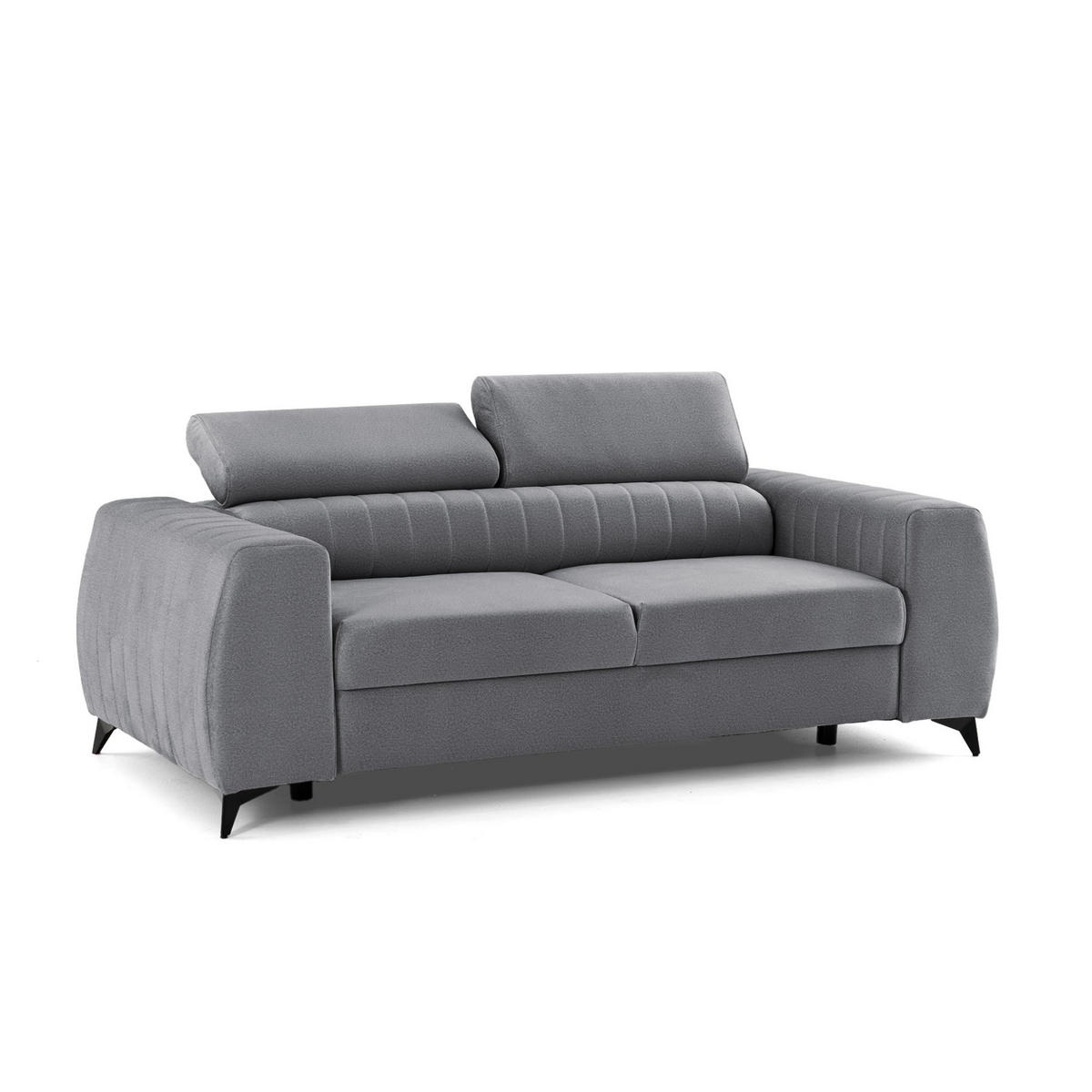 2-SITZER-SOFA PIERO 206 cm Velours Grau - Schwarz/Grau, Holz/Textil (206/95/100cm) - Muffo