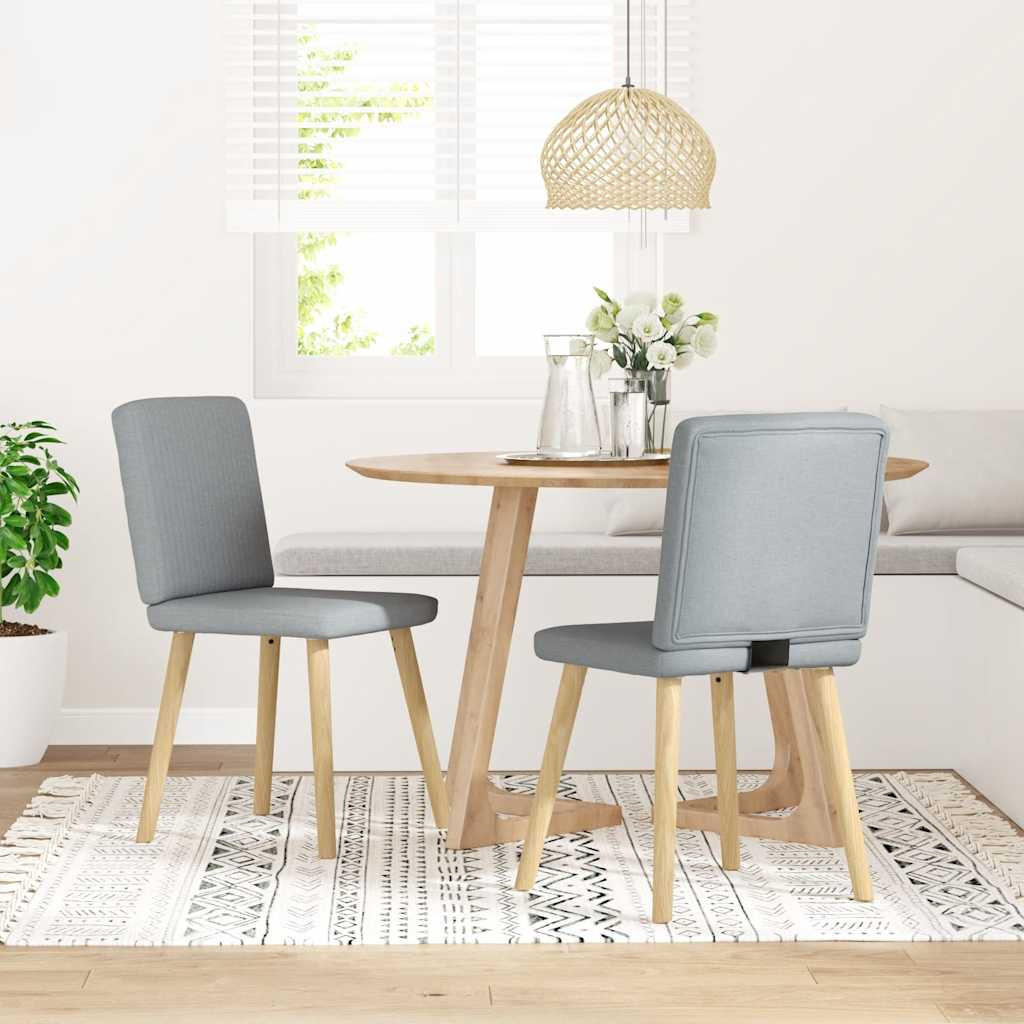 ESSZIMMERSTÜHLE 2 Stk. Hellgrau Stoff 45*54*86cm - Grau, Metall (45/86/54cm) - ZMH